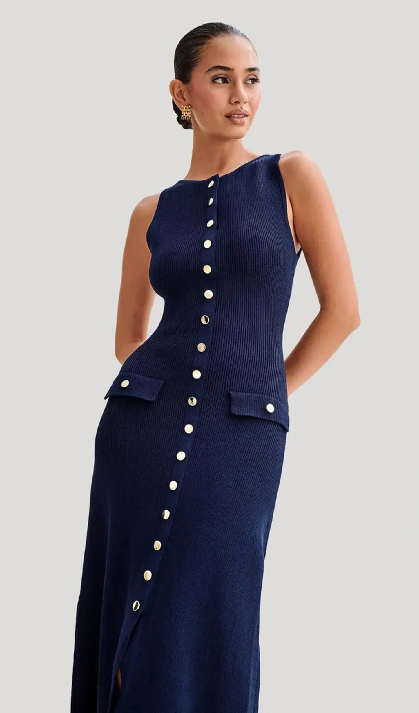 A-line Knitted Midi Dress