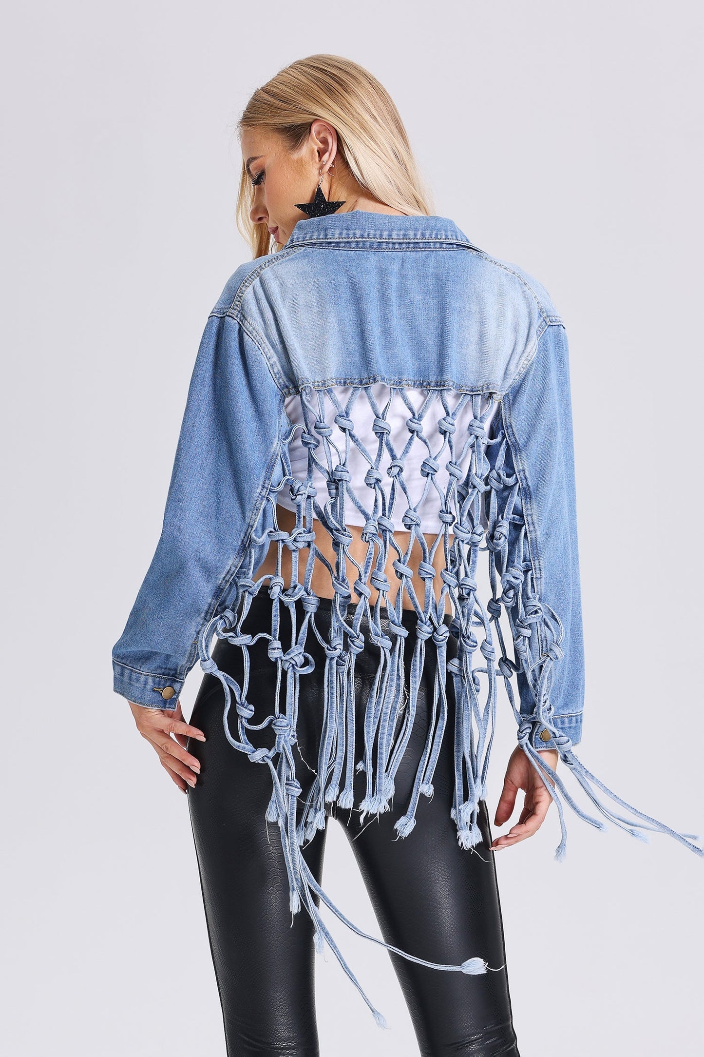 Giacca Shea in demin intrecciato