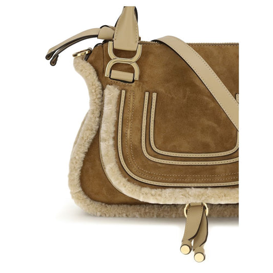 Chloé Suede and shearling leather Marcie small Handbag