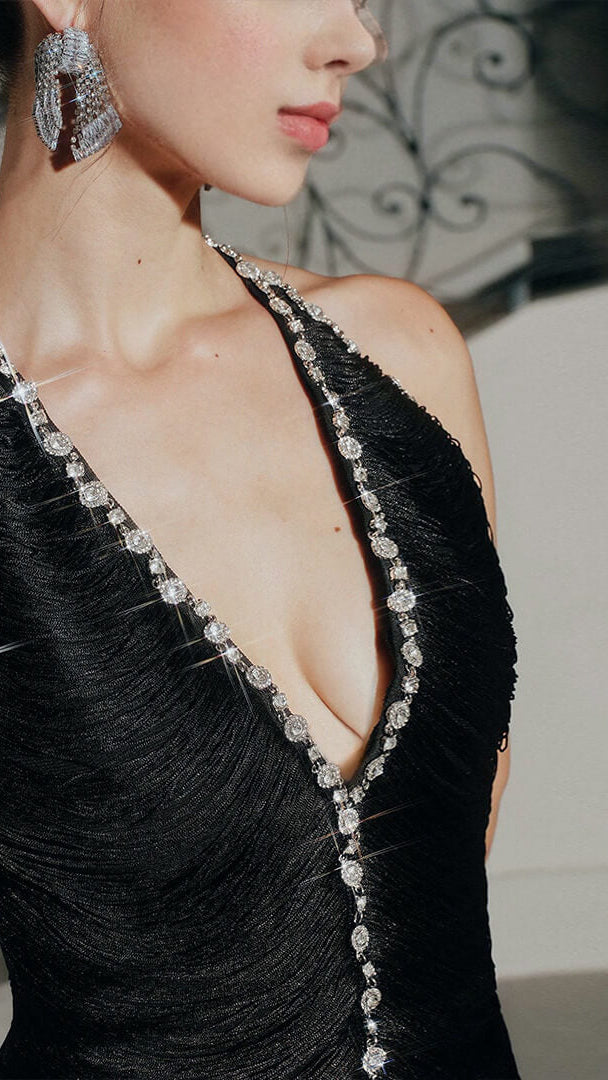 Kwastje bandage midi-jurk