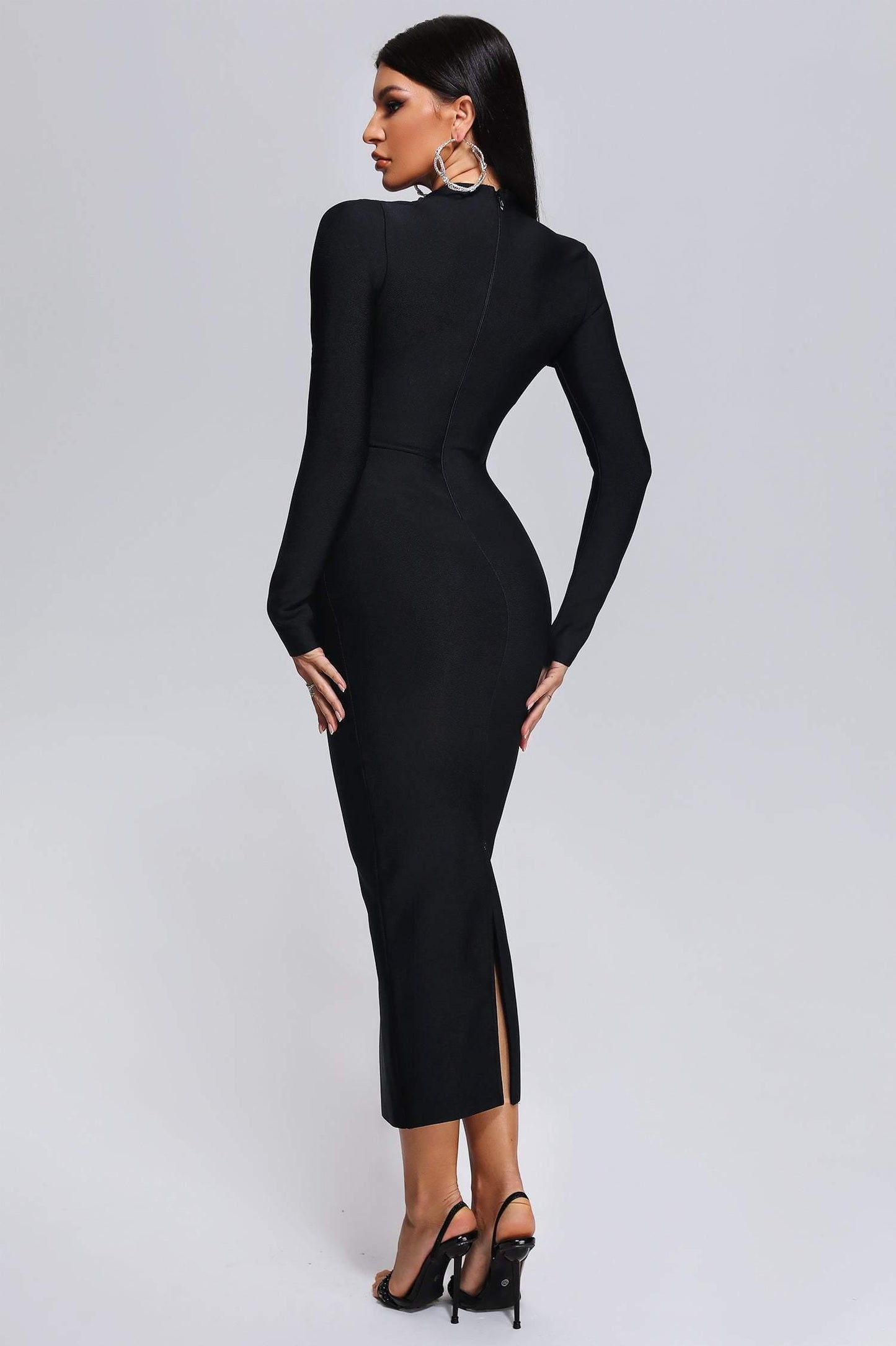 Zambezi uitgesneden midi bandagejurk