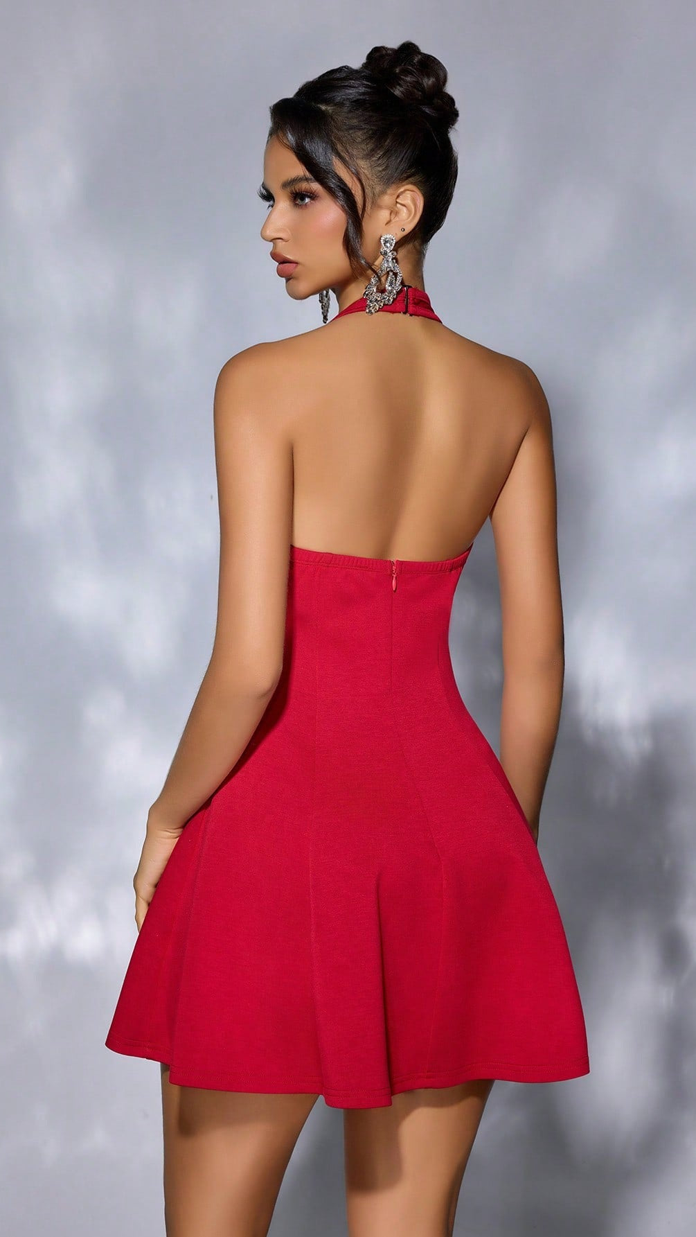Halter-Neck Backless Mini Dress