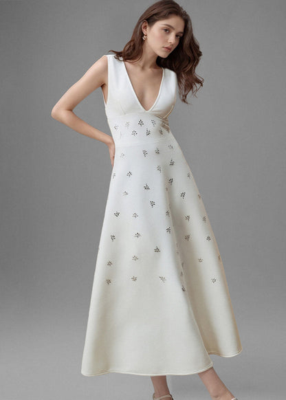 Halter Deep V  Long Dress
