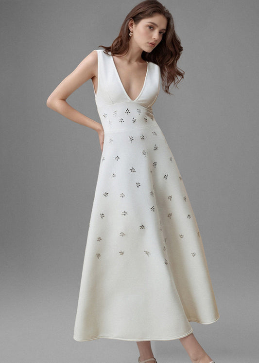 Halter Deep V  Long Dress
