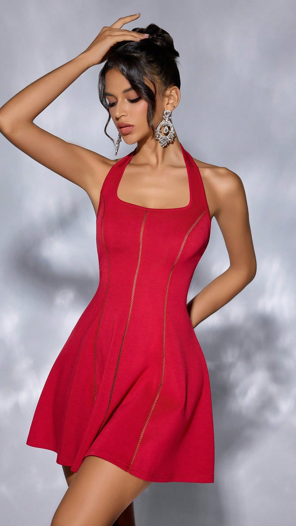 Halter-Neck Backless Mini Dress