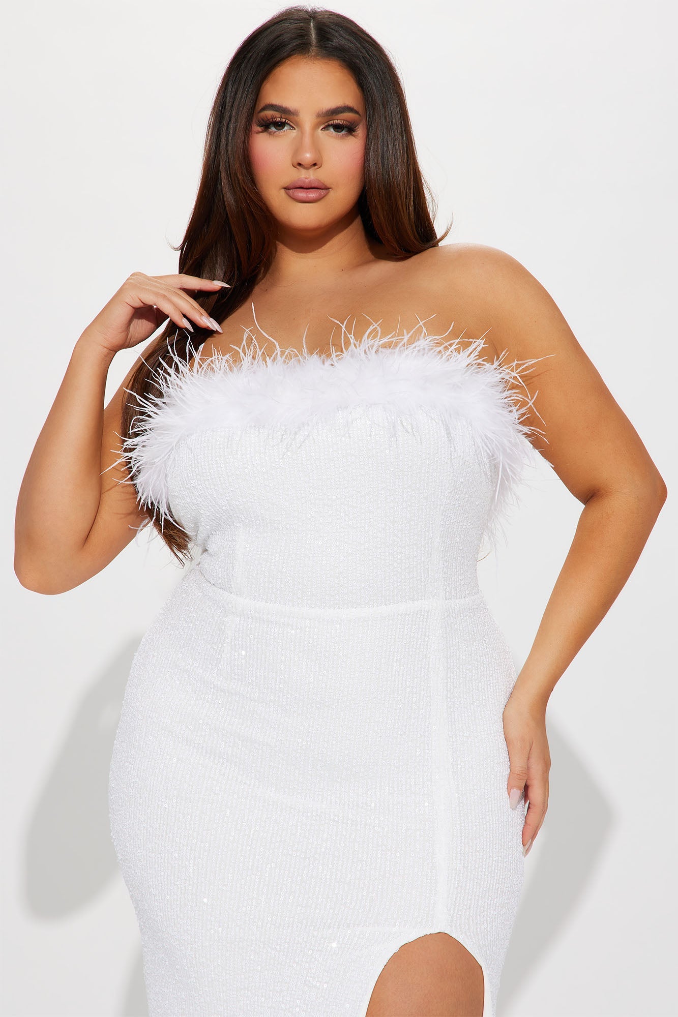 Emery Sequin Gown - White