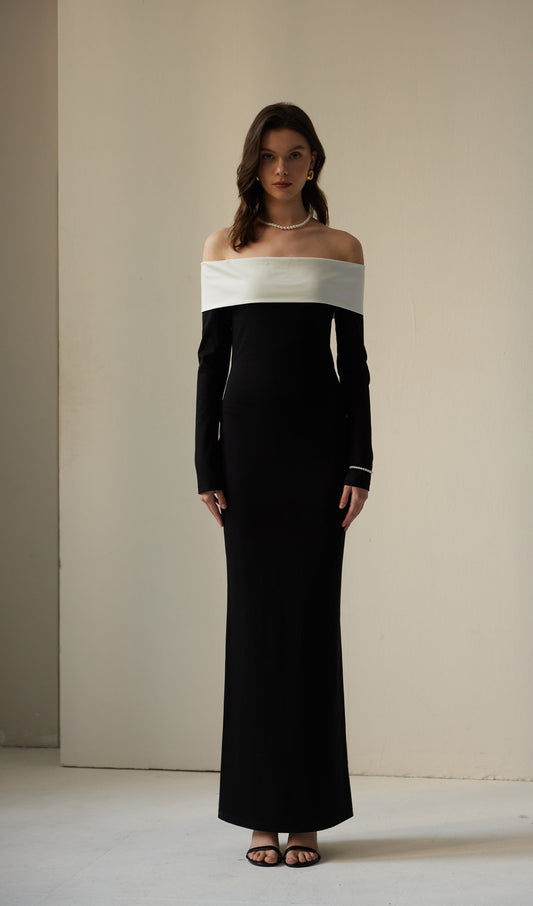 Anya Maxi Dress Black/White