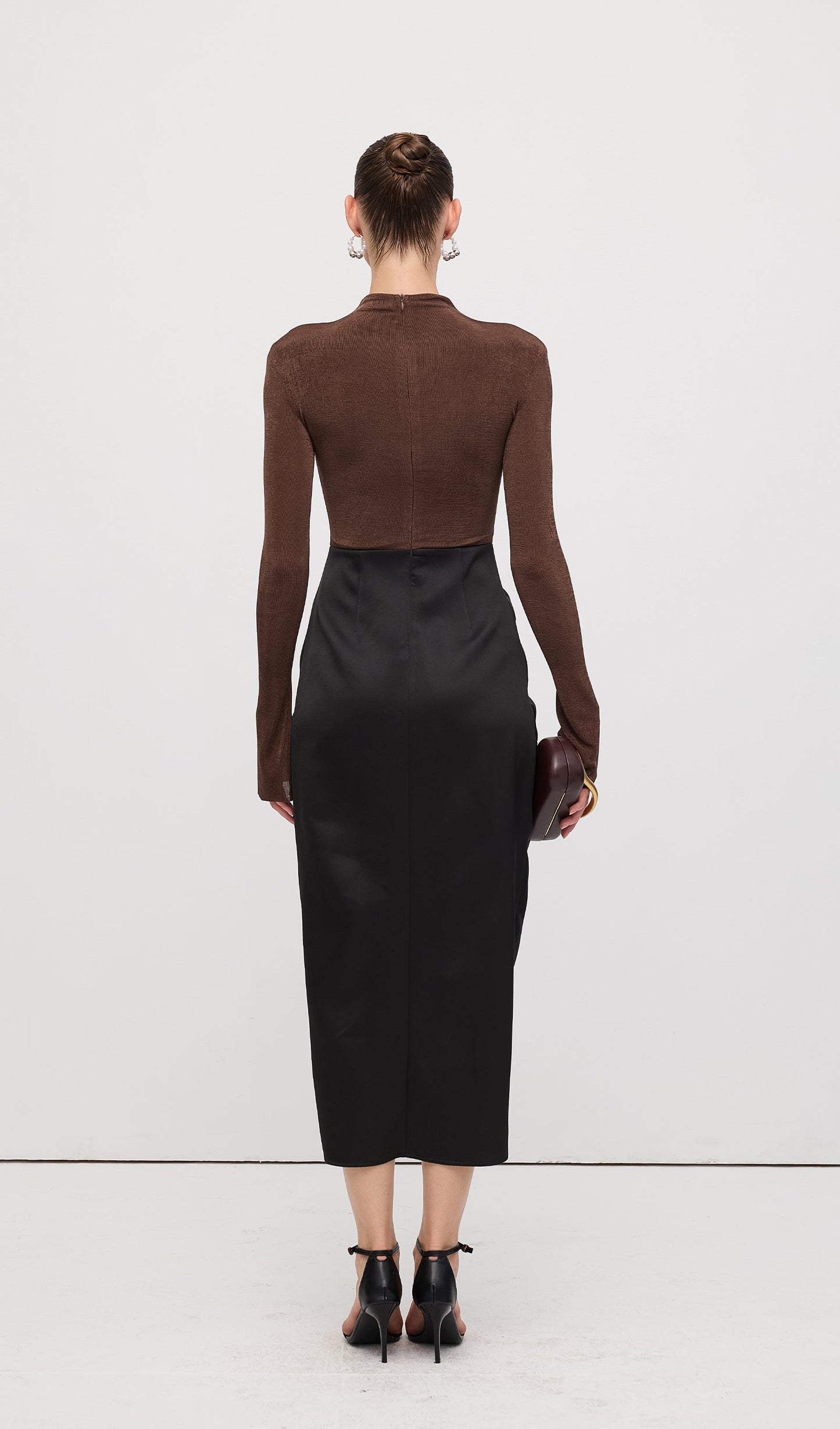 Asymmetrical Pleat Maxi Dress