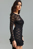Edeline Lace Asymmetrical Hem Mini Dress