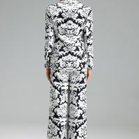 Telka Flower Print Blazer Set - Black