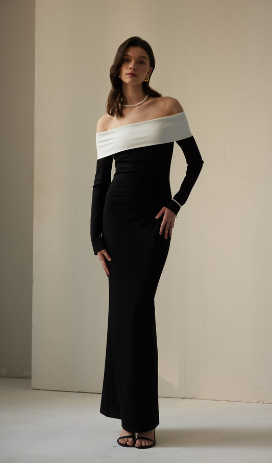 Anya Maxi Dress Black/White