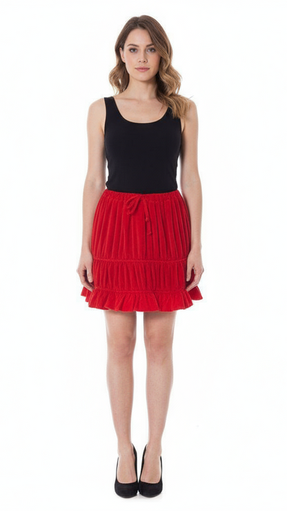 Denny Rose Red Polyester Skirt