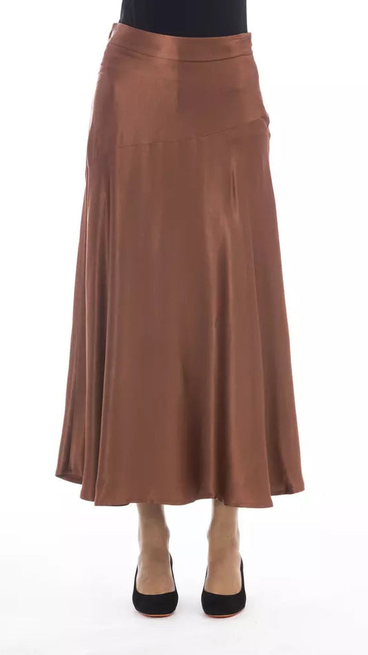 Alpha Studio Brown Viscose Women Skirt