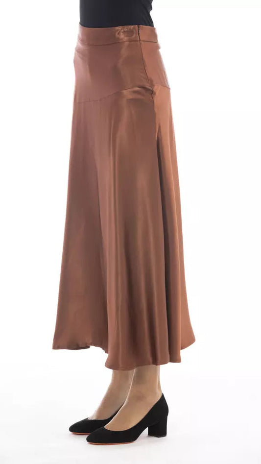 Alpha Studio Brown Viscose Women Skirt