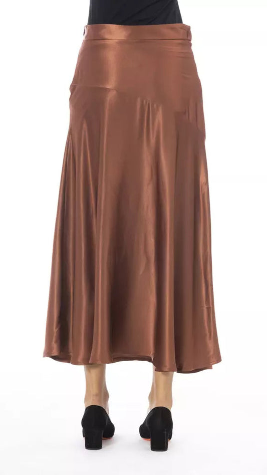 Alpha Studio Brown Viscose Women Skirt