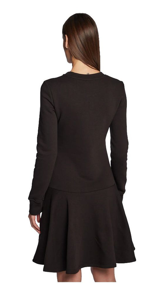 Love Moschino Chic Embossed Logo Cotton Blend Dress