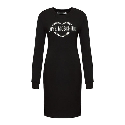 Love Moschino Chic Cotton Blend Logo Dress