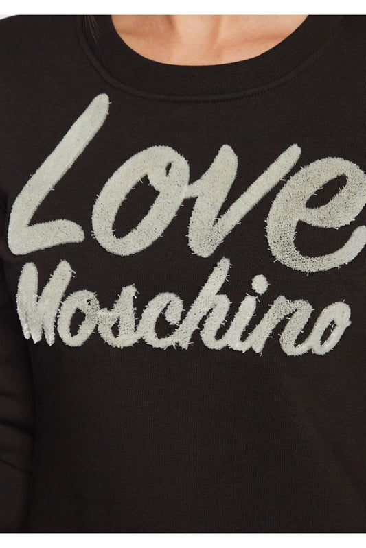 Love Moschino Chic Embossed Logo Cotton Blend Dress