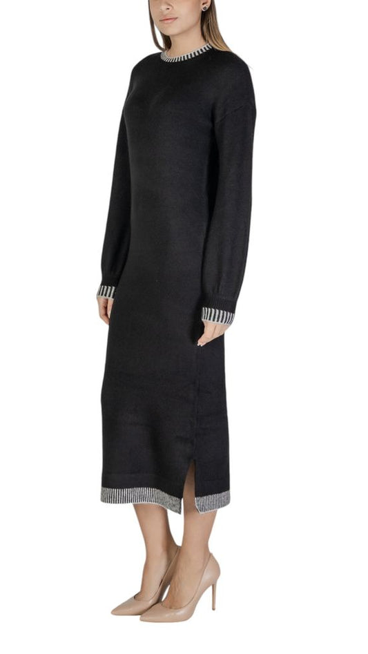 Vila Clothes Black Polyester Midi