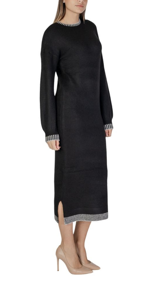 Vila Clothes Black Polyester Midi