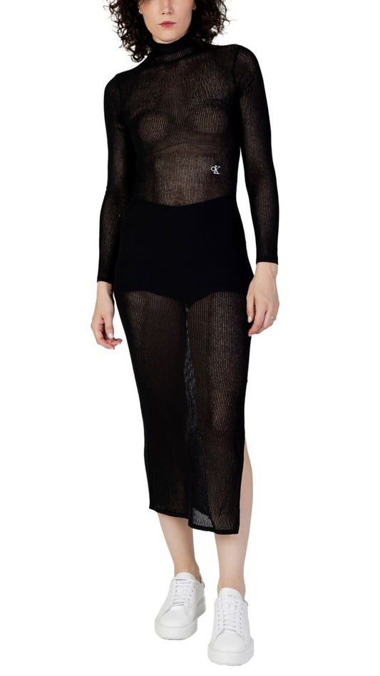 Calvin Klein Jeans Black Marabou Long