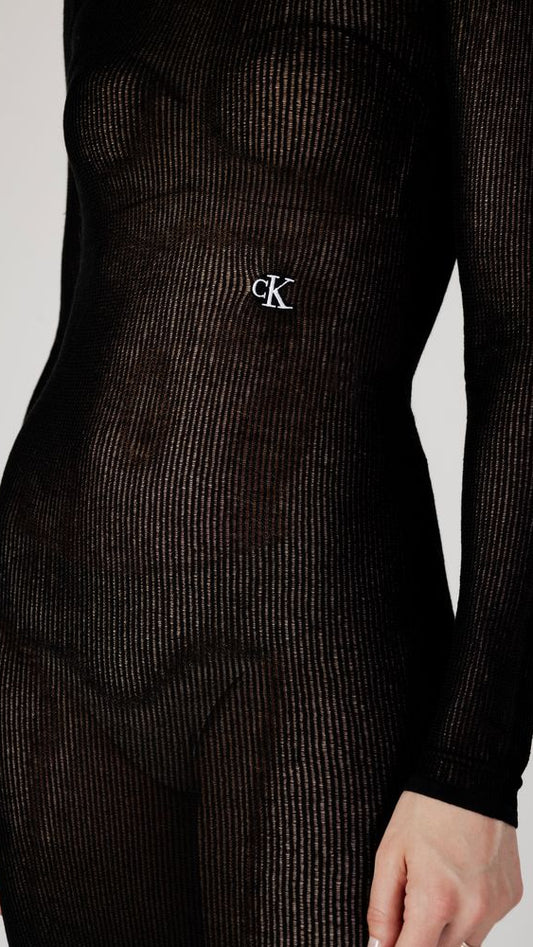 Calvin Klein Jeans Black Marabou Long