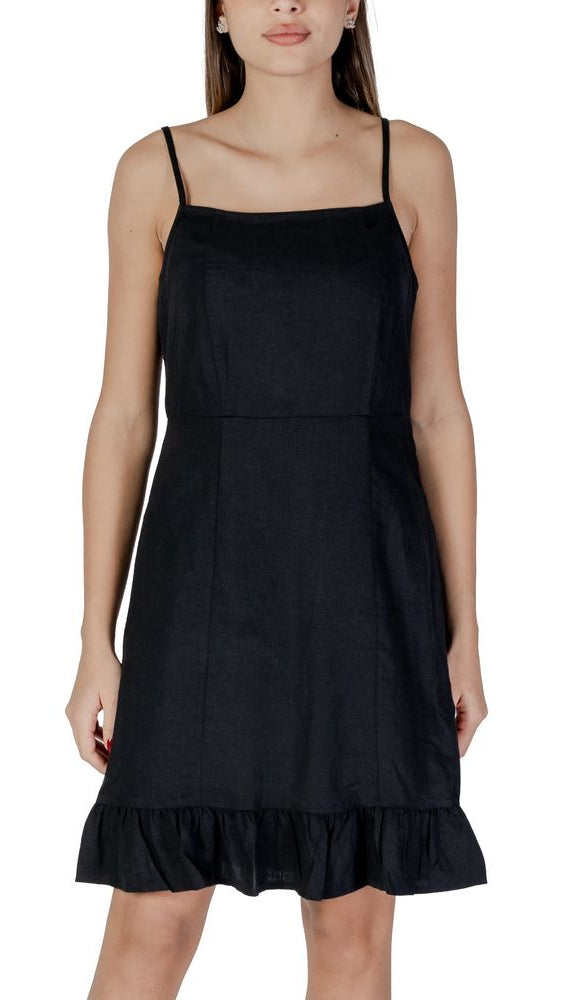 B.Young Black Linen Midi
