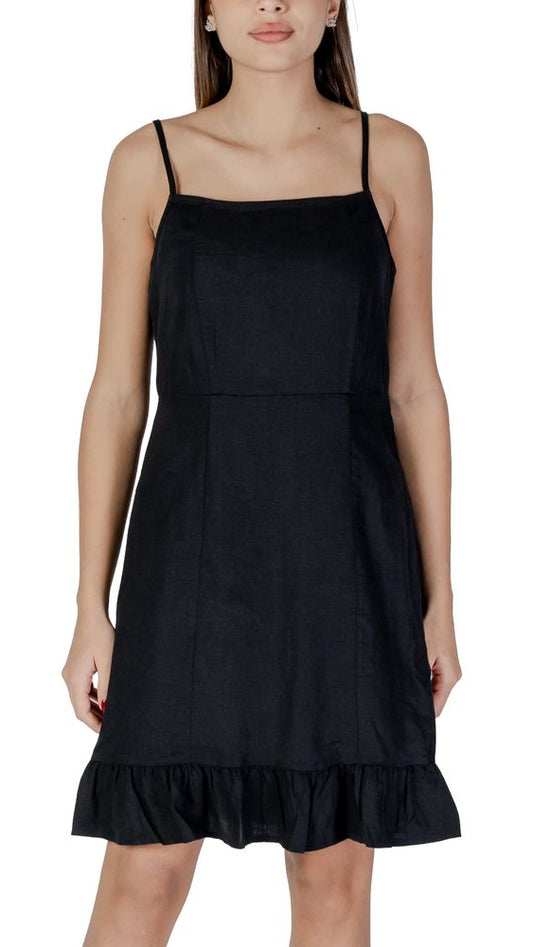 B.Young Black Linen Midi
