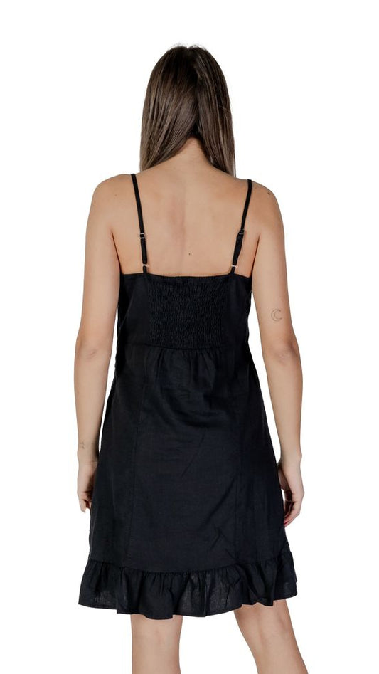 B.Young Black Linen Midi
