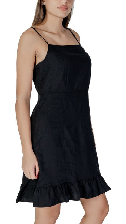 B.Young Black Linen Midi