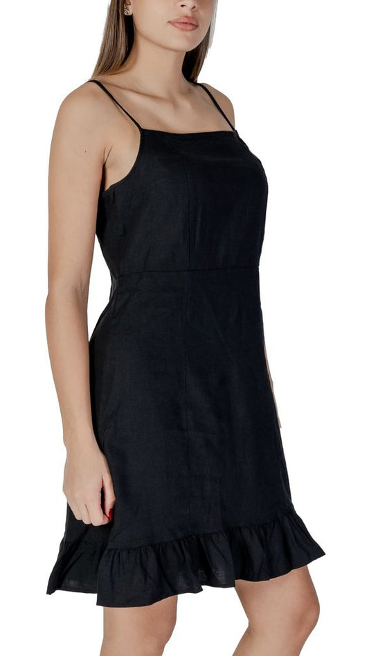 B.Young Black Linen Midi
