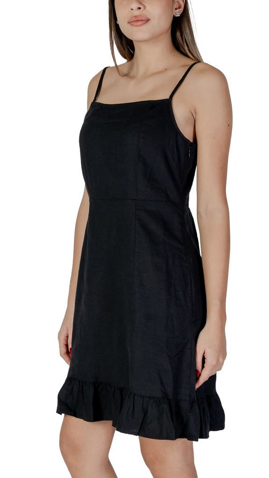 B.Young Black Linen Midi