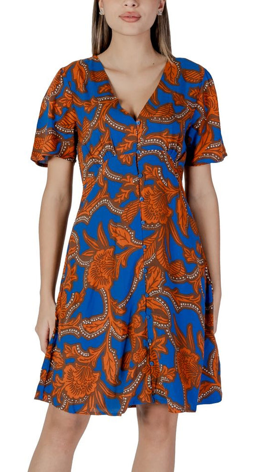 B.Young Blue Viscose Midi