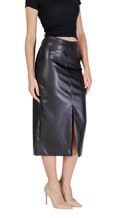ICHI Black Polyester Skirt