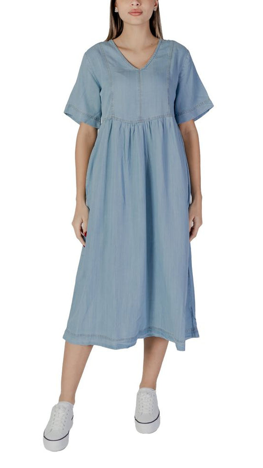 B.Young Light Blue Cotton Long