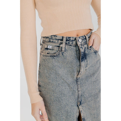 Calvin Klein Jeans Gray Cotton Skirt
