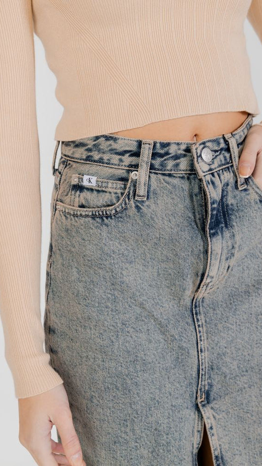 Calvin Klein Jeans Gray Cotton Skirt