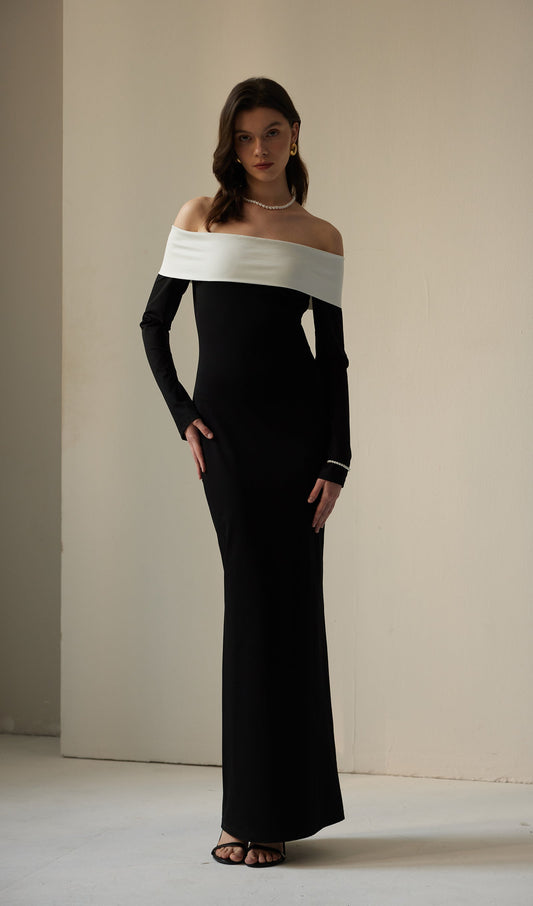 Anya Maxi Dress Black/White