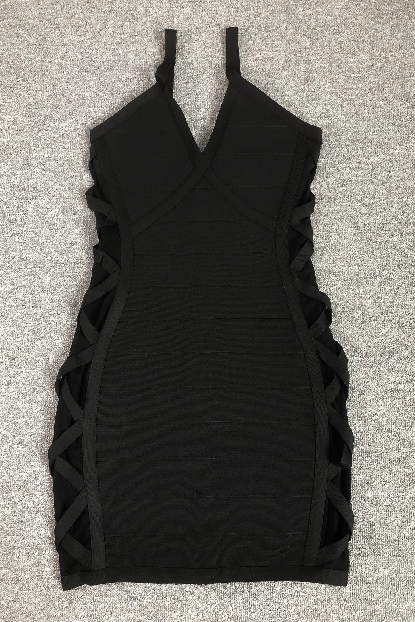 Crossed Side Mesh Mini Dress