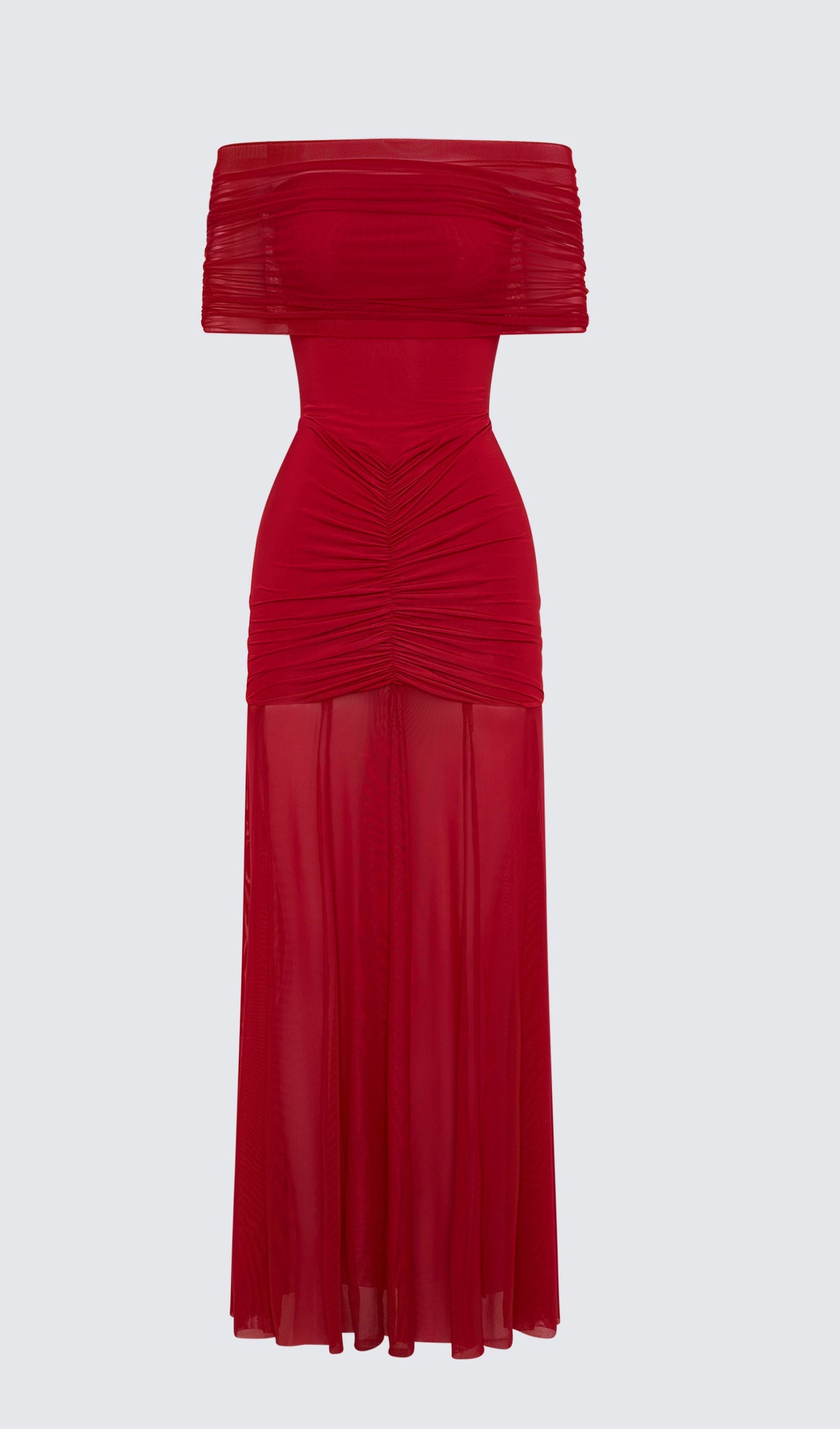 Slinky Off Shoulder Maxi Dress