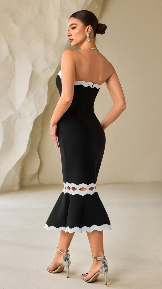 Hepburn Style Fishtail Slit Mini Dress