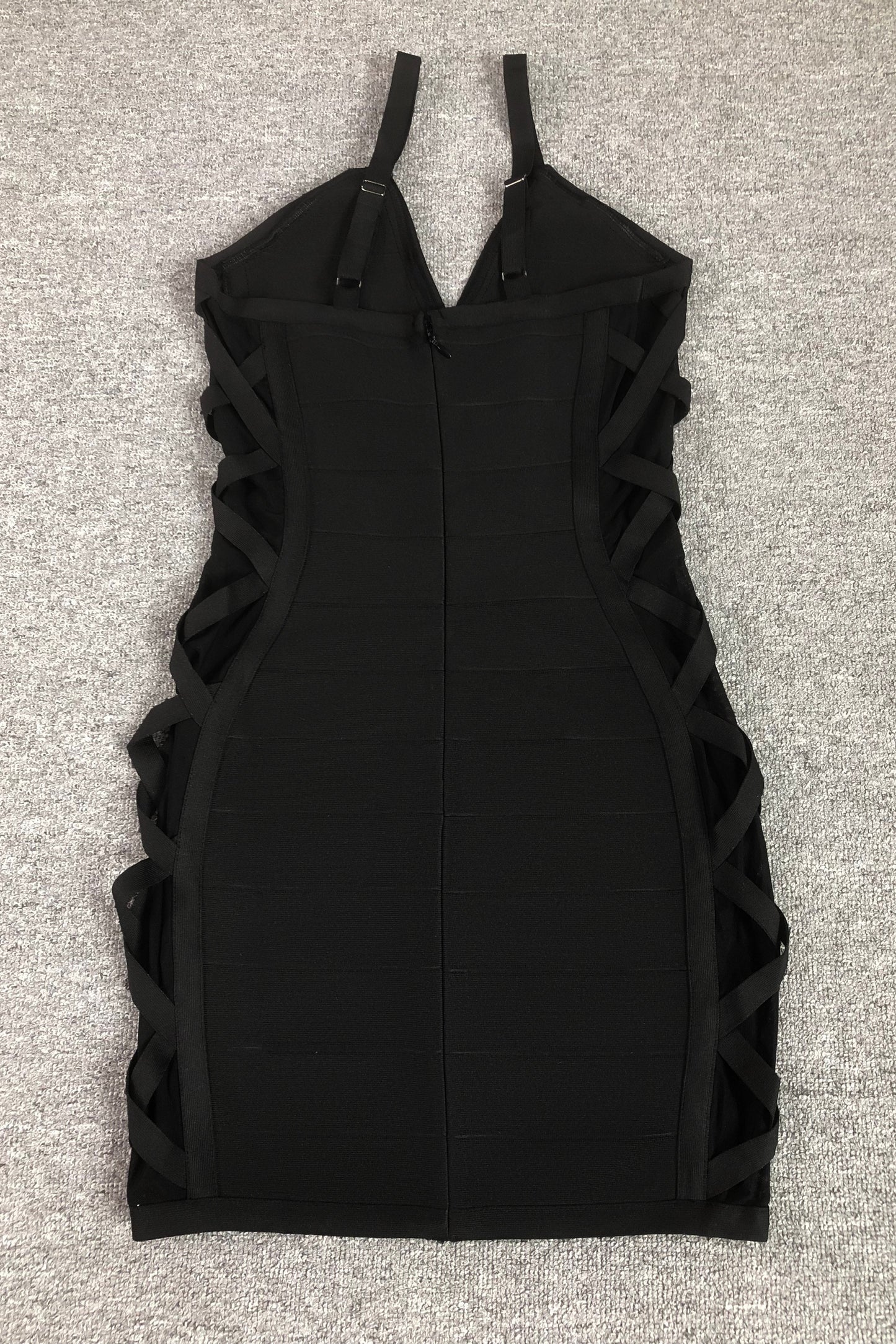 Crossed Side Mesh Mini Dress