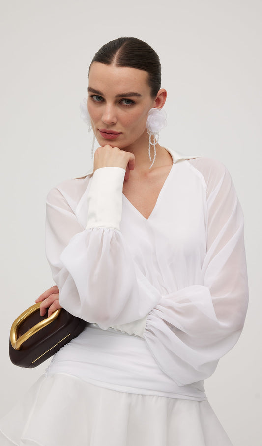 Solid Lantern Sleeve Mini Dress