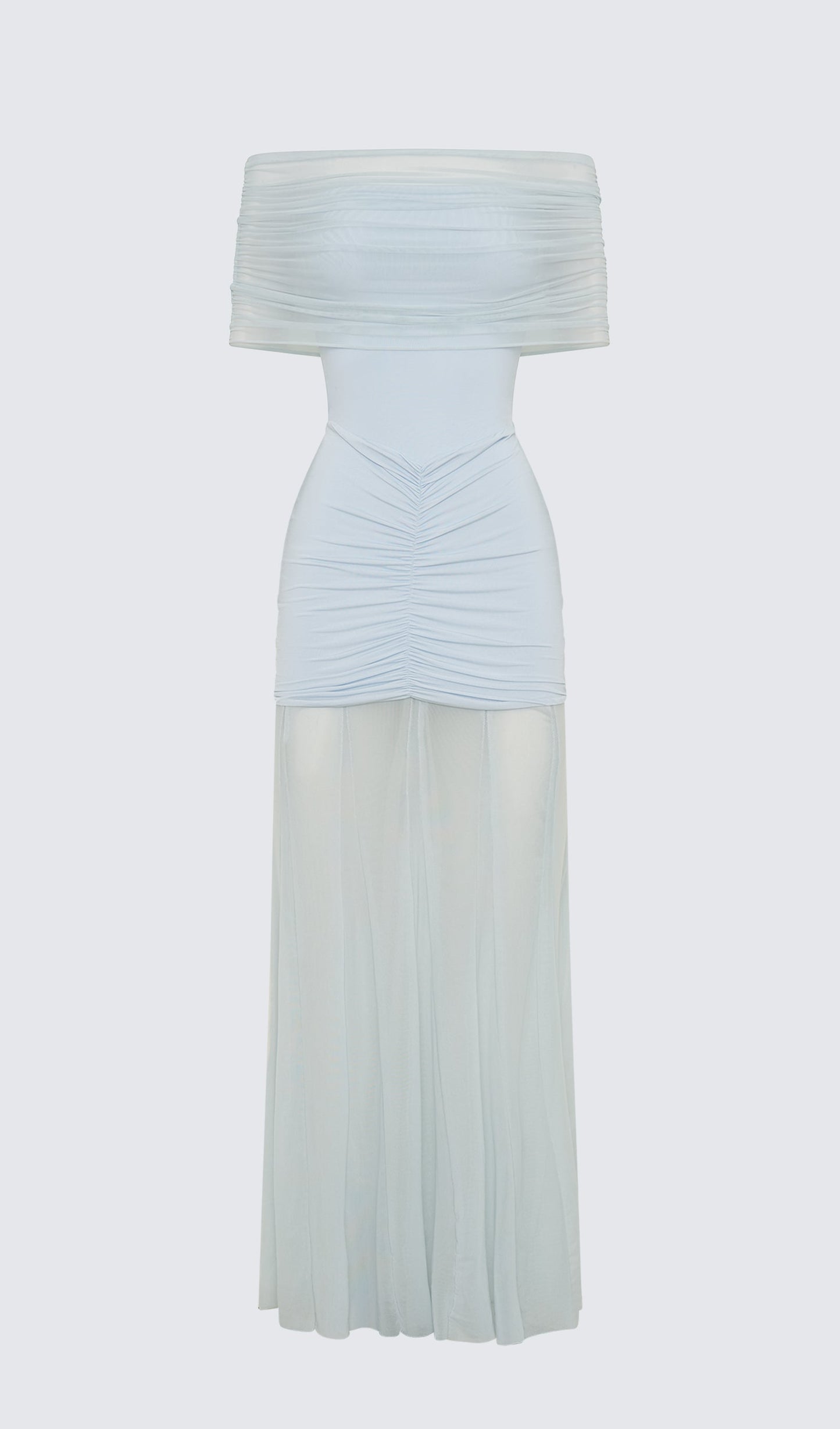 Slinky Off Shoulder Maxi Dress