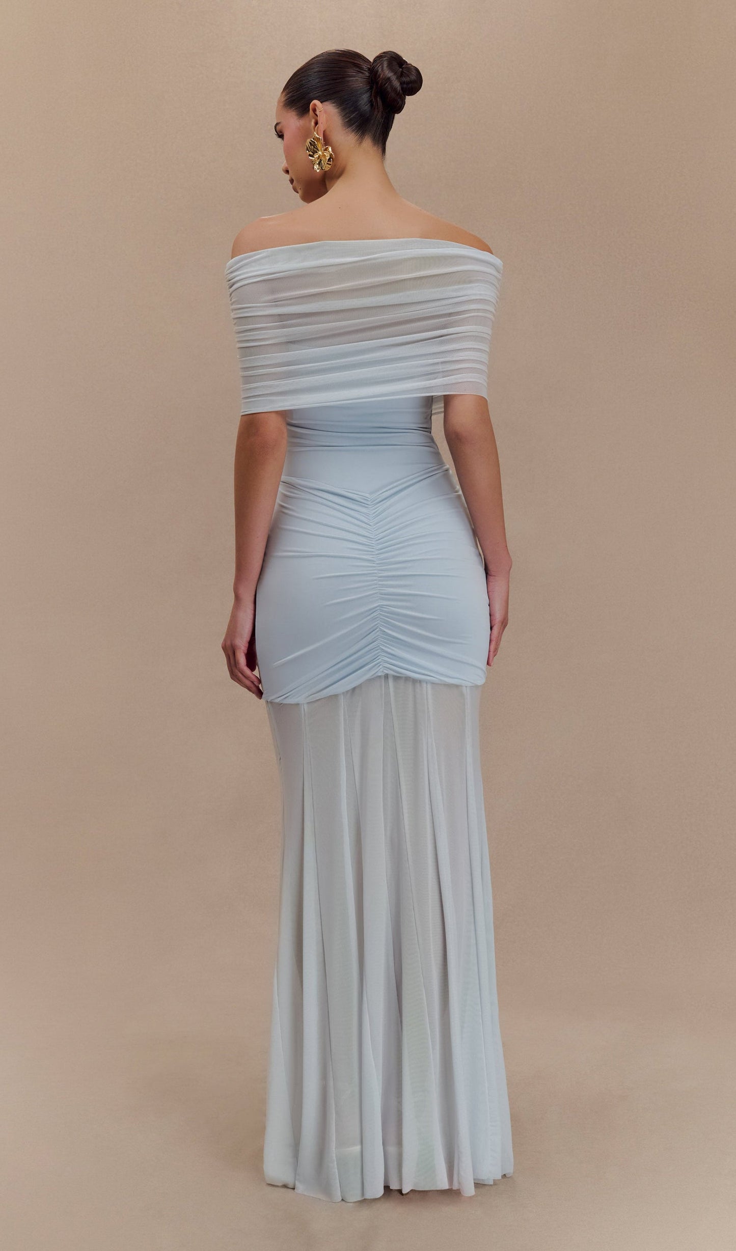 Slinky Off Shoulder Maxi Dress