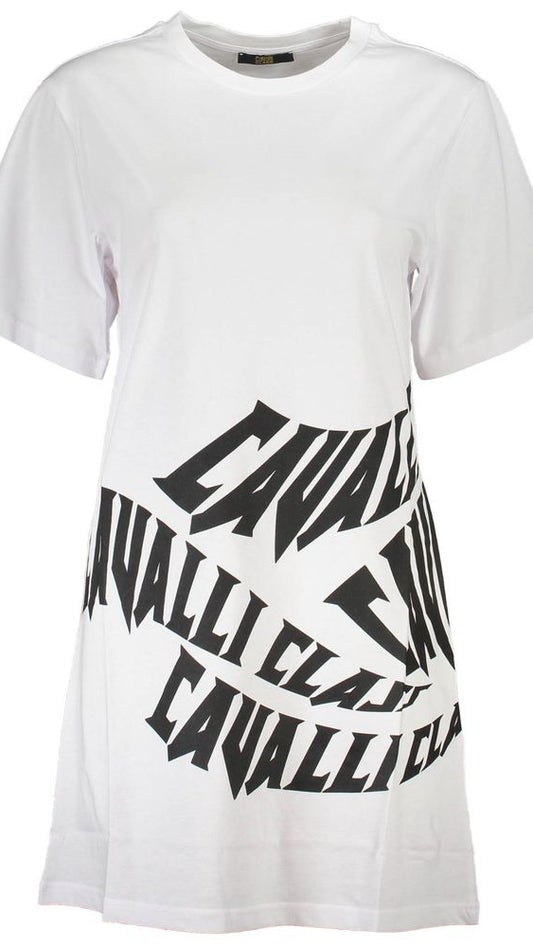 Cavalli Class White Cotton Women Dress