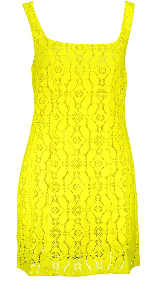 Desigual Yellow Polyester Women Sleeveless Dress