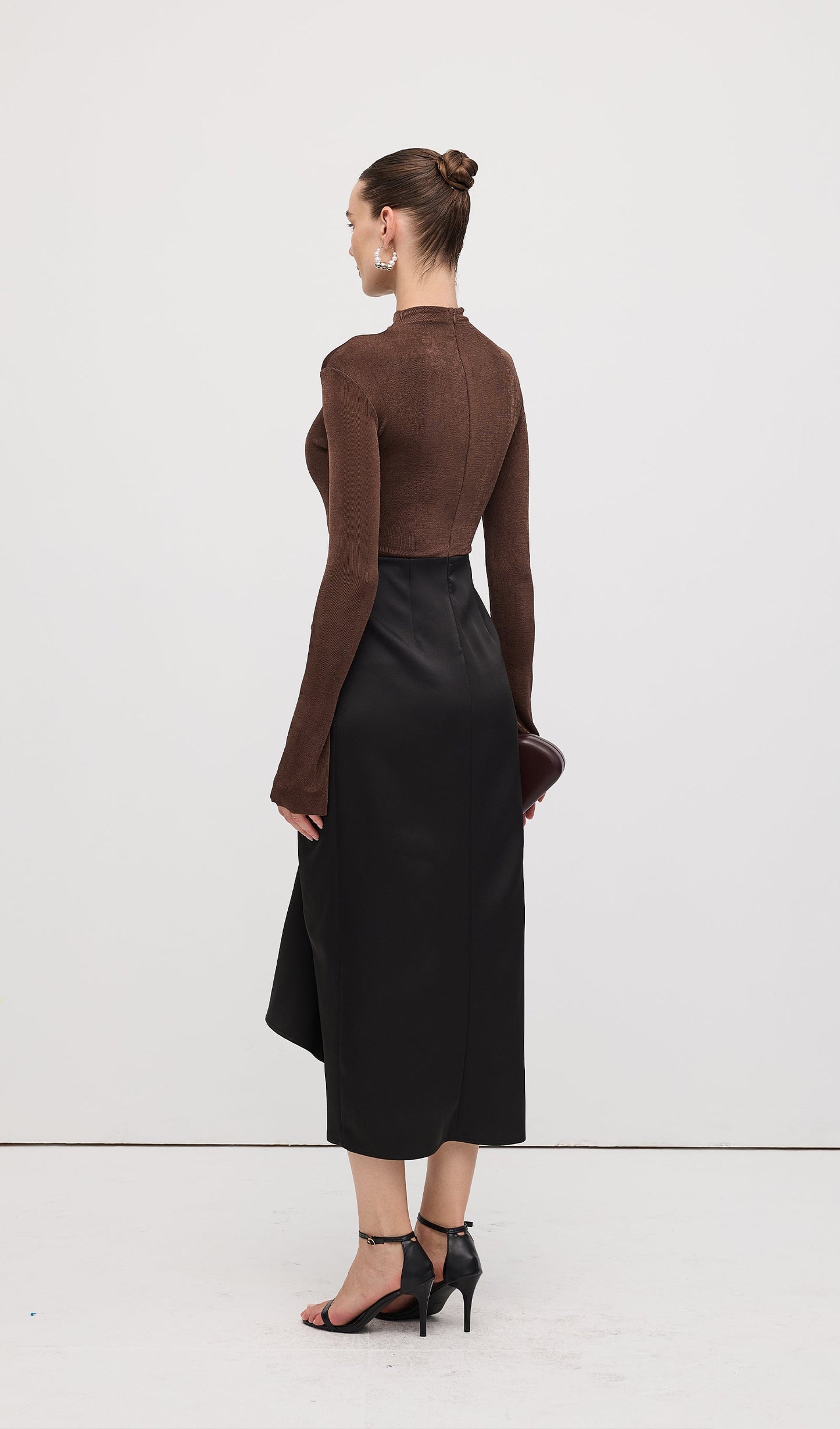 Asymmetrical Pleat Maxi Dress