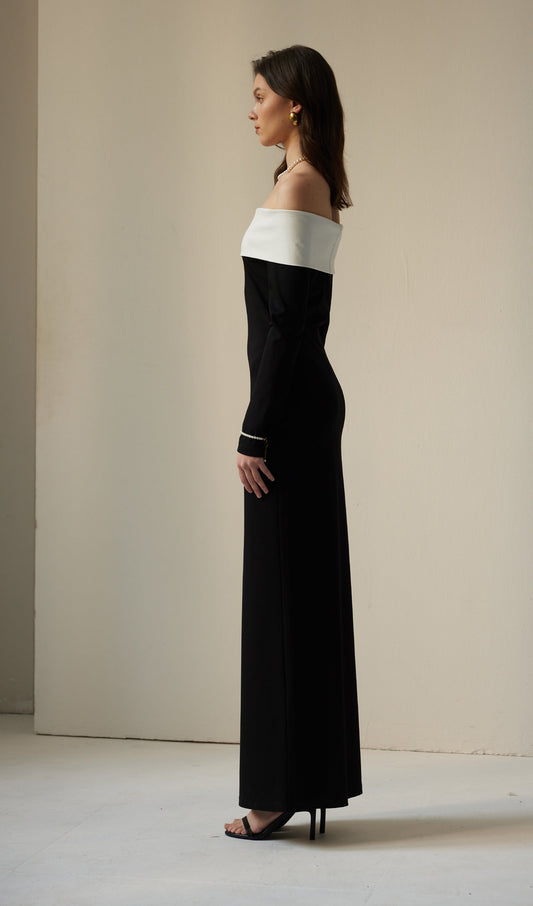 Anya Maxi Dress Black/White