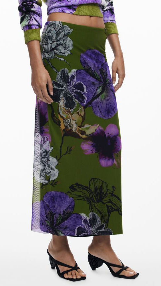 Desigual Green Polyester Women Skirt